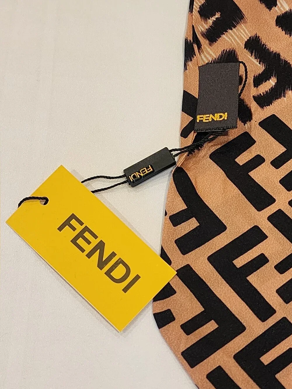 Fendi Brown Leopard-Print Scarf